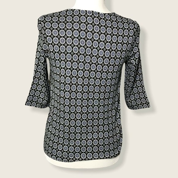 New J Jill Wearever Jacquard Ballet Sleeve Top PETITE Size XS - Picture 6 of 10